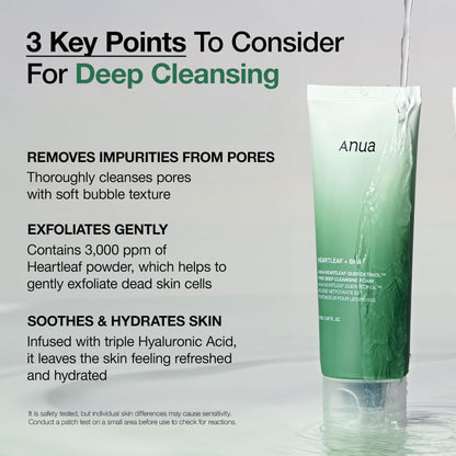 Anua Heartleaf Quercetinol Pore Deep Cleansing Foam with 0.5% BHA For Gentle Exfoliation