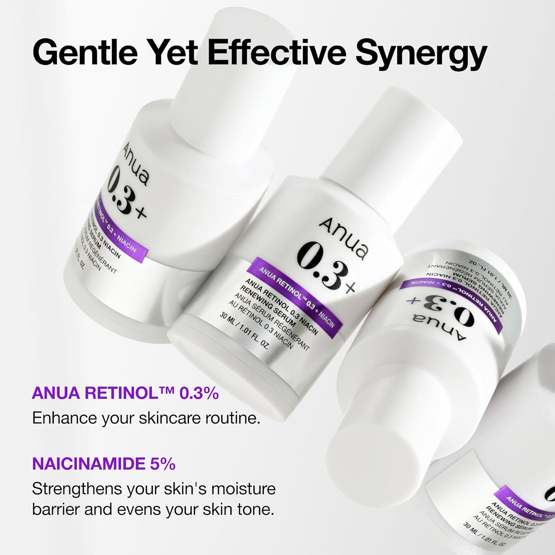 Anua Retinol 0.3 Niacin Renewing Serum, Anti-Aging Serum with Peptides Reduces Fine Lines & Wrinkles