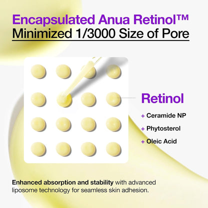 Anua Retinol 0.3 Niacin Renewing Serum, Anti-Aging Serum with Peptides Reduces Fine Lines & Wrinkles