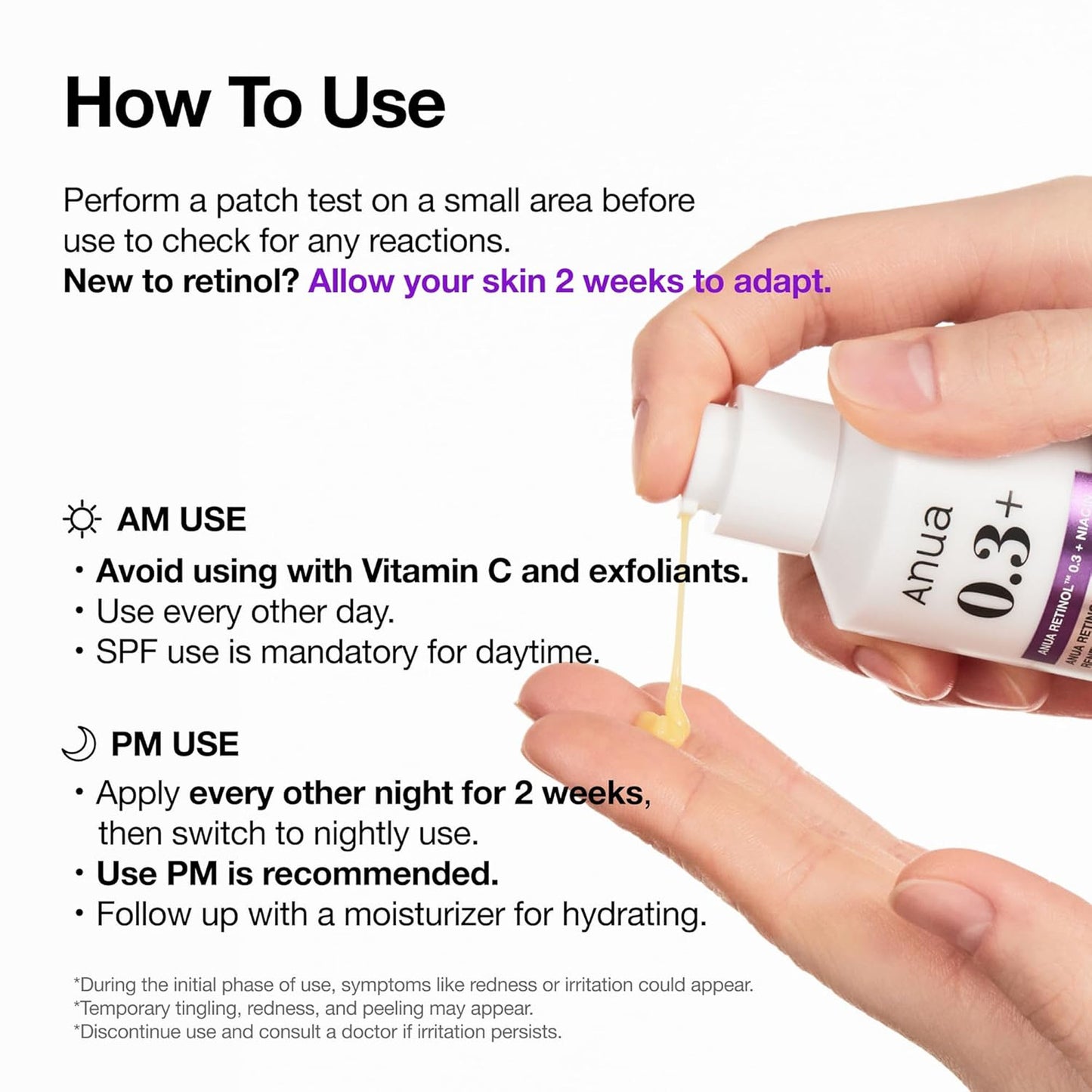 Anua Retinol 0.3 Niacin Renewing Serum, Anti-Aging Serum with Peptides Reduces Fine Lines & Wrinkles