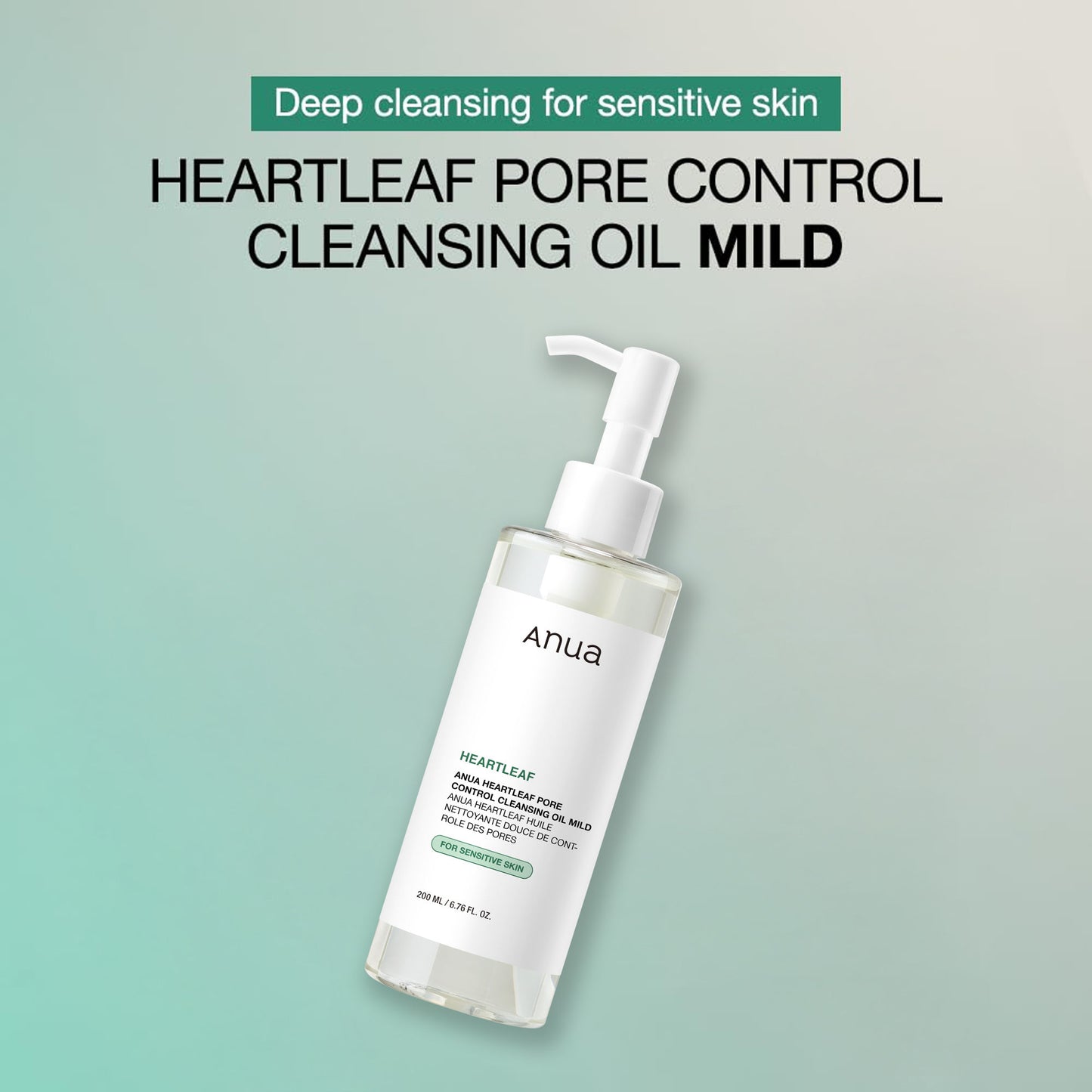 Anua Heartleaf Pore Control Cleansing Oil Mild For Sensitive Skin, Melts Makeup & Sebum