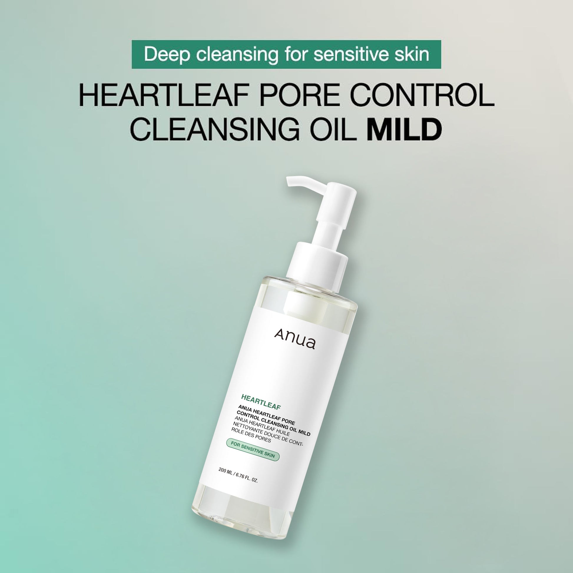 Anua Heartleaf Pore Control Cleansing Oil Mild For Sensitive Skin, Melts Makeup & Sebum
