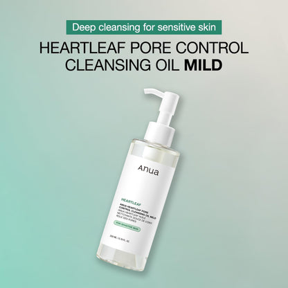 Anua Heartleaf Pore Control Cleansing Oil Mild For Sensitive Skin, Melts Makeup & Sebum