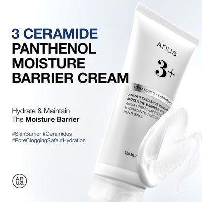 Anua 3 Ceramide Panthenol Moisture Barrier Cream with Hyaluronic Acid, Barrier Care & 48H Hydration