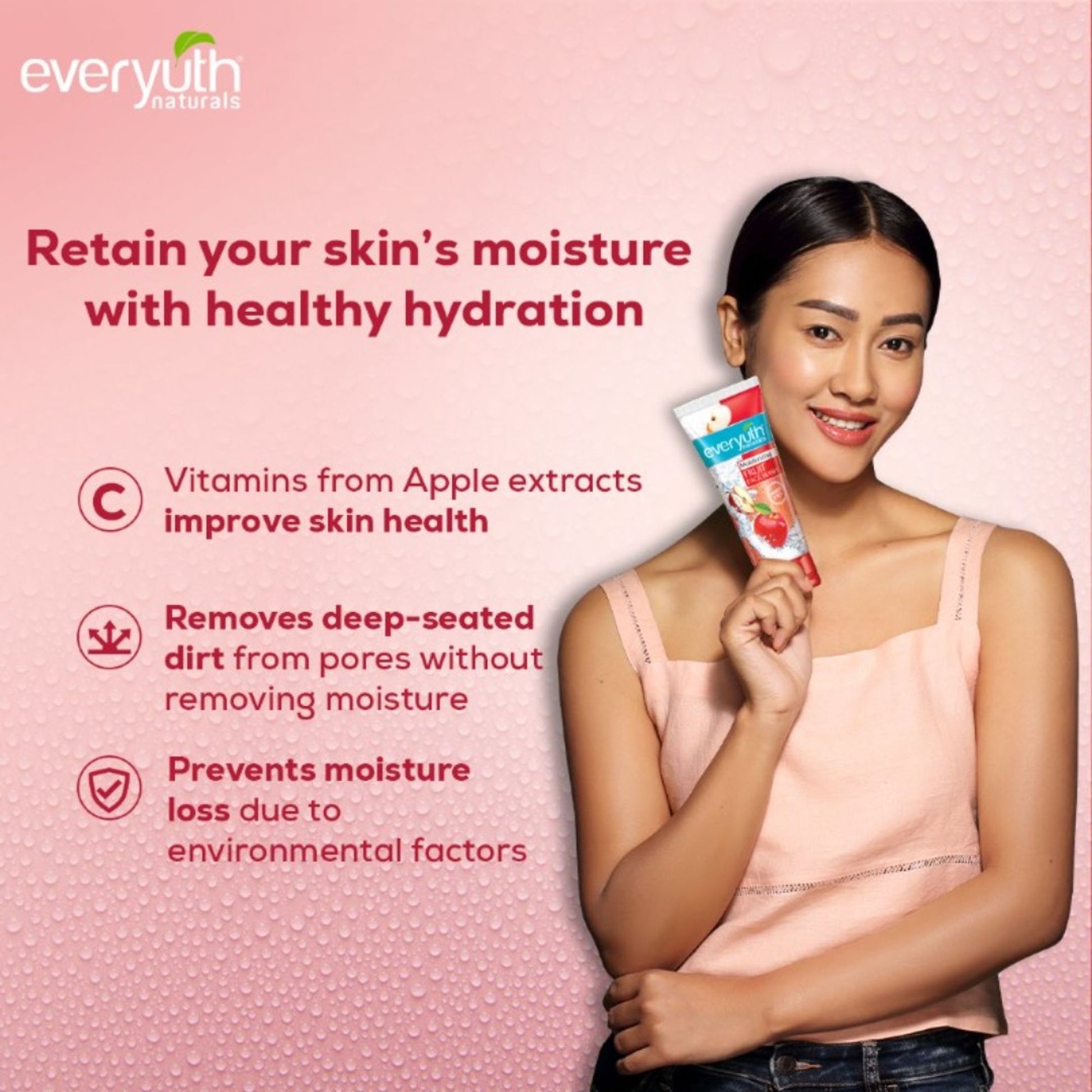 Everyuth Naturals Moisturizing Fruit Face Wash With Apple Extracts, Paraben Free