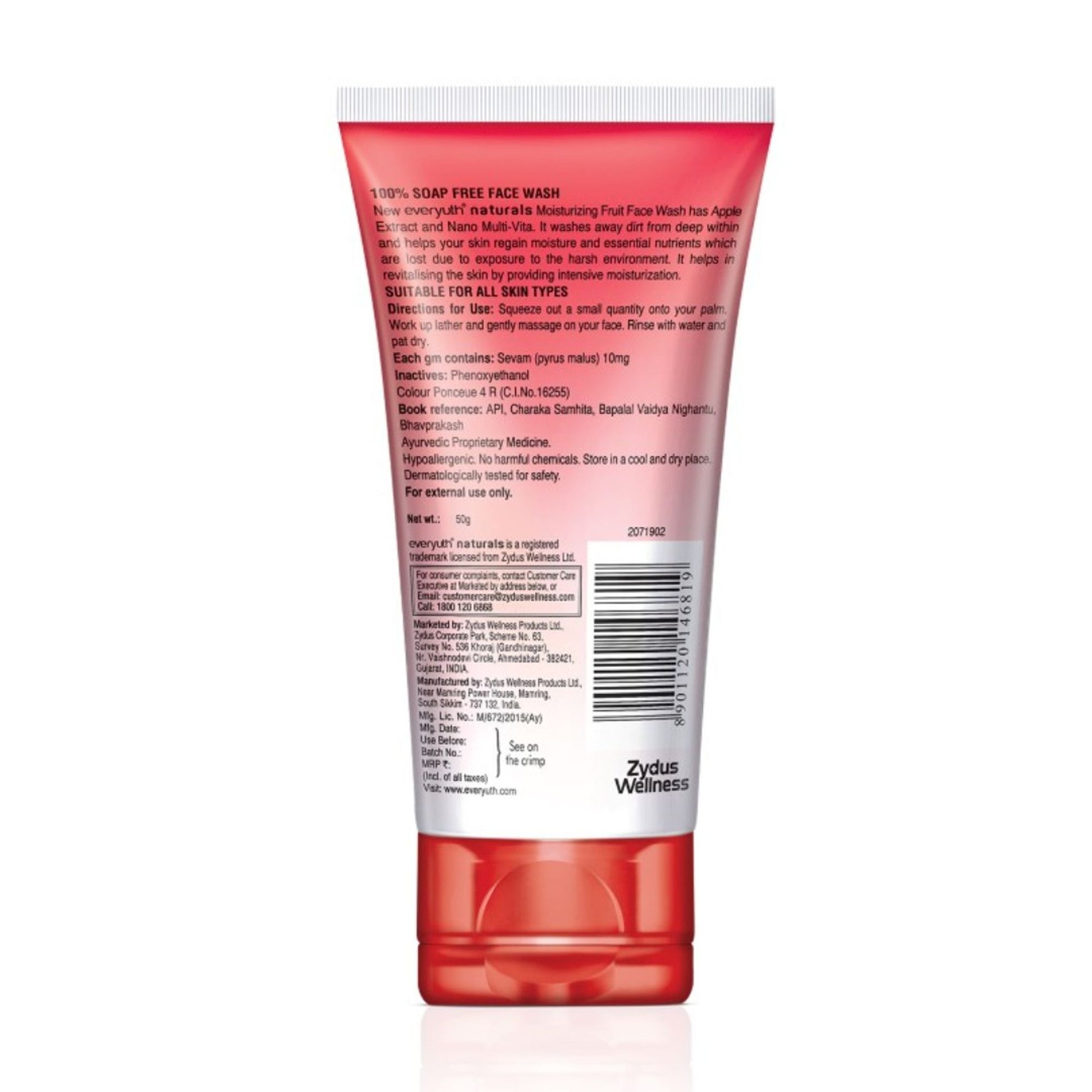 Everyuth Naturals Moisturizing Fruit Face Wash With Apple Extracts, Paraben Free