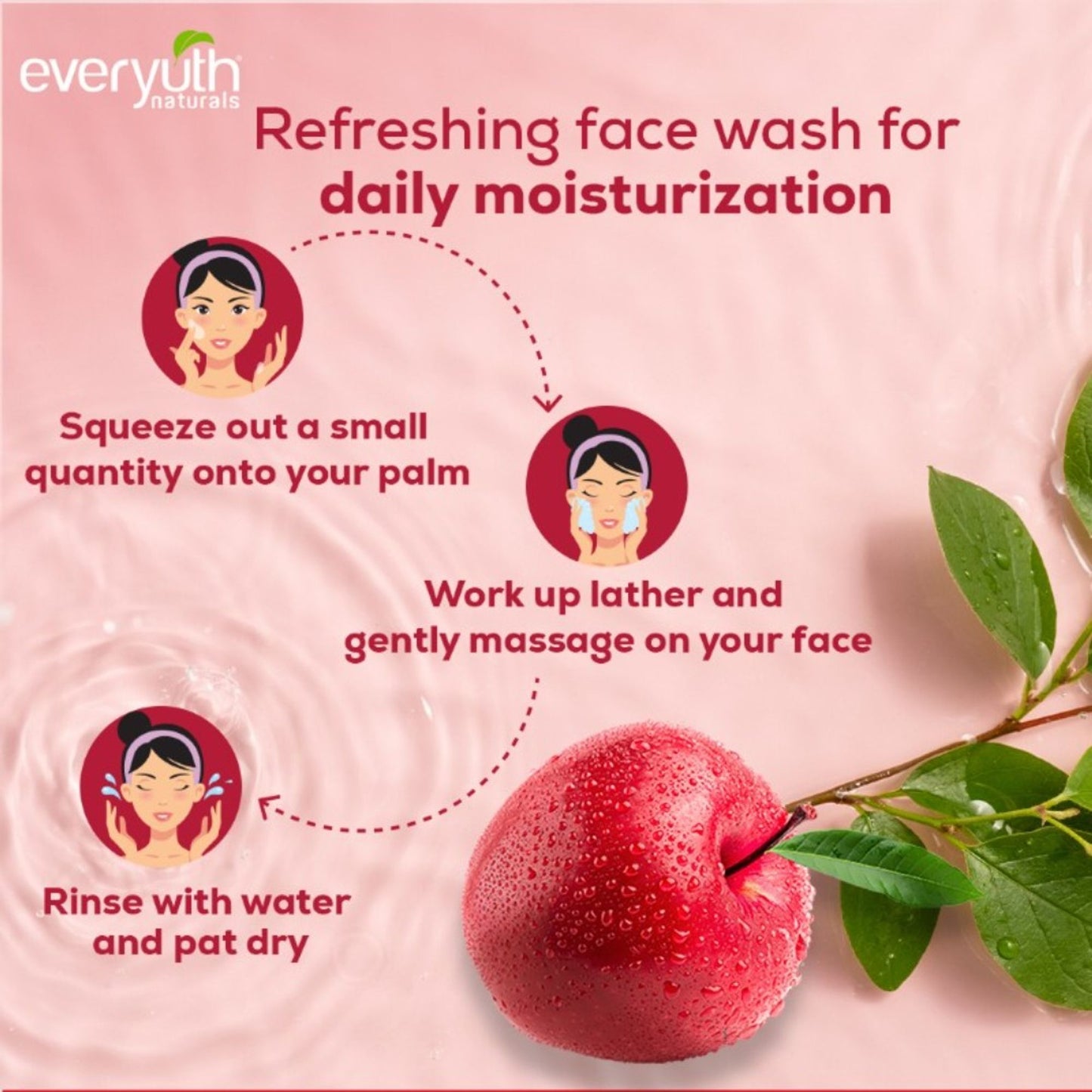 Everyuth Naturals Moisturizing Fruit Face Wash With Apple Extracts, Paraben Free