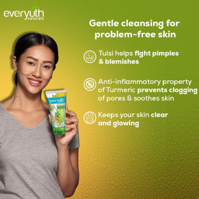 Everyuth Naturals Tulsi Turmeric Face Wash - Anti Acne, Anti Marks, Paraben Free