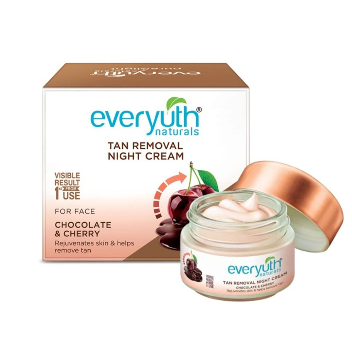 Everyuth Naturals Tan Removal Night Cream for Face - Chocolate & Cherry