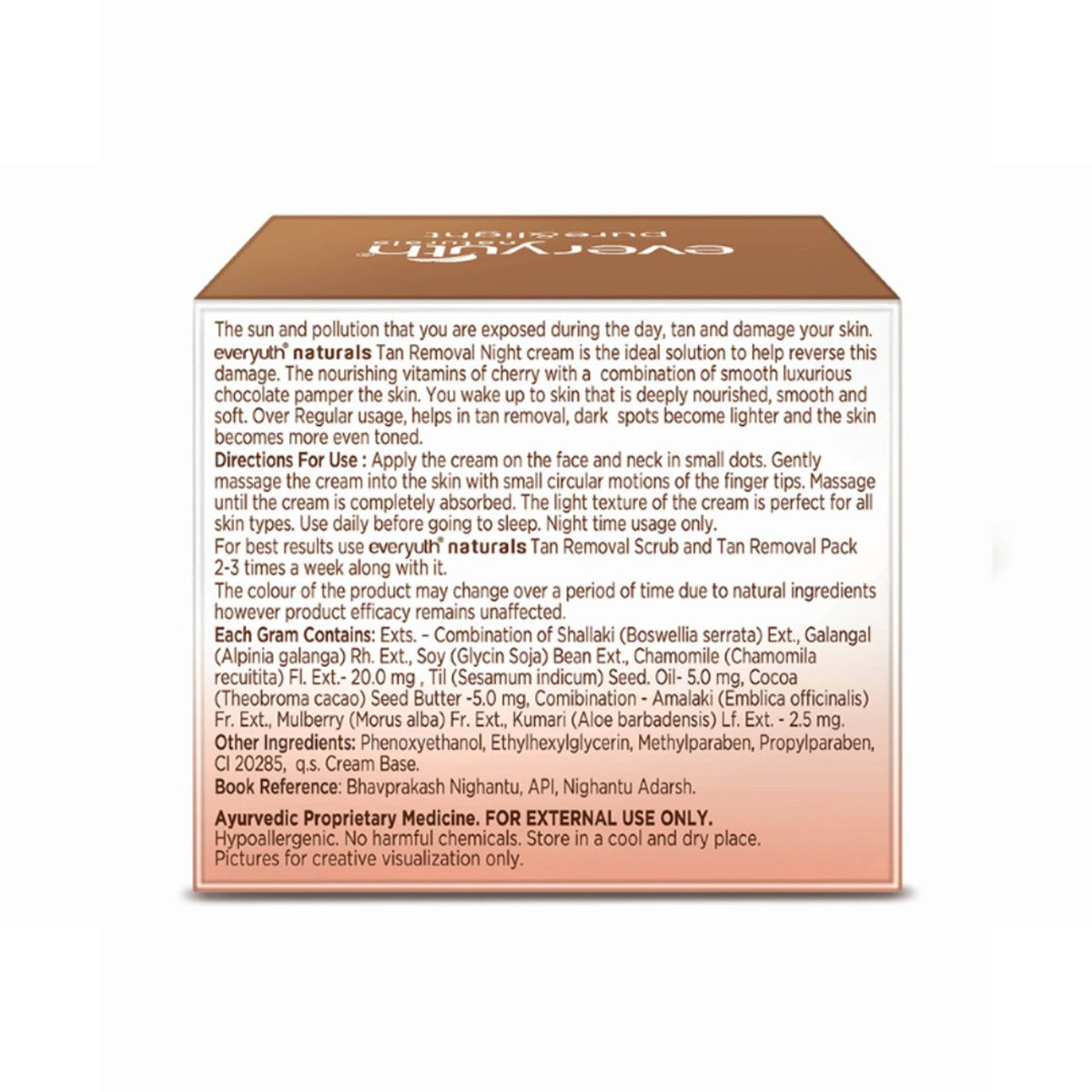 Everyuth Naturals Tan Removal Night Cream for Face - Chocolate & Cherry