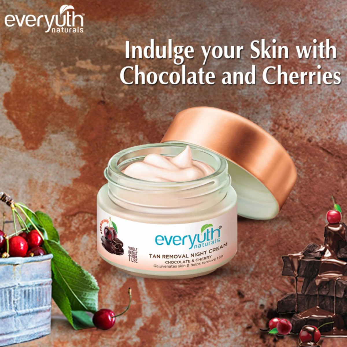 Everyuth Naturals Tan Removal Night Cream for Face - Chocolate & Cherry