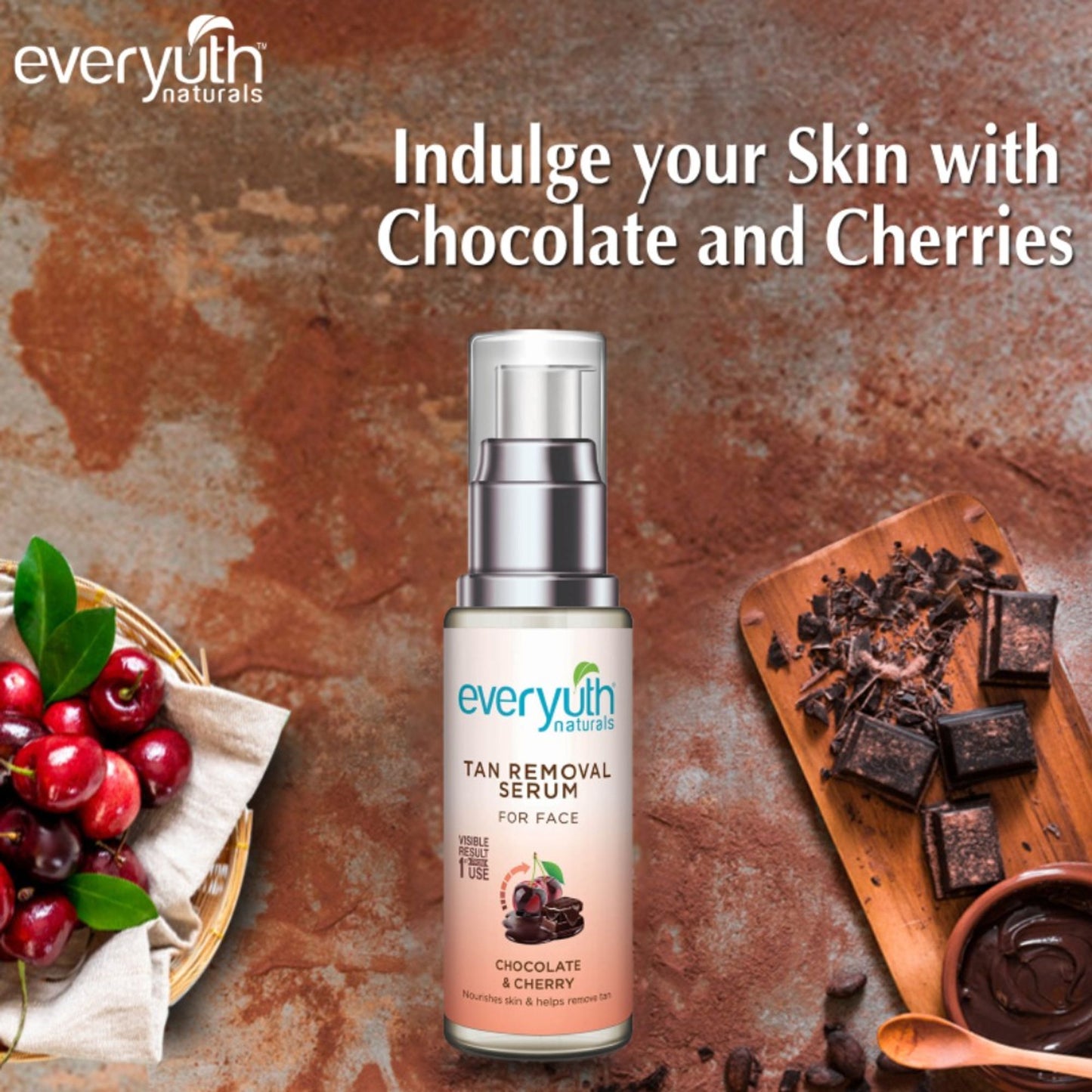 Everyuth Naturals Tan Removal Serum for Face - Chocolate & Cherry