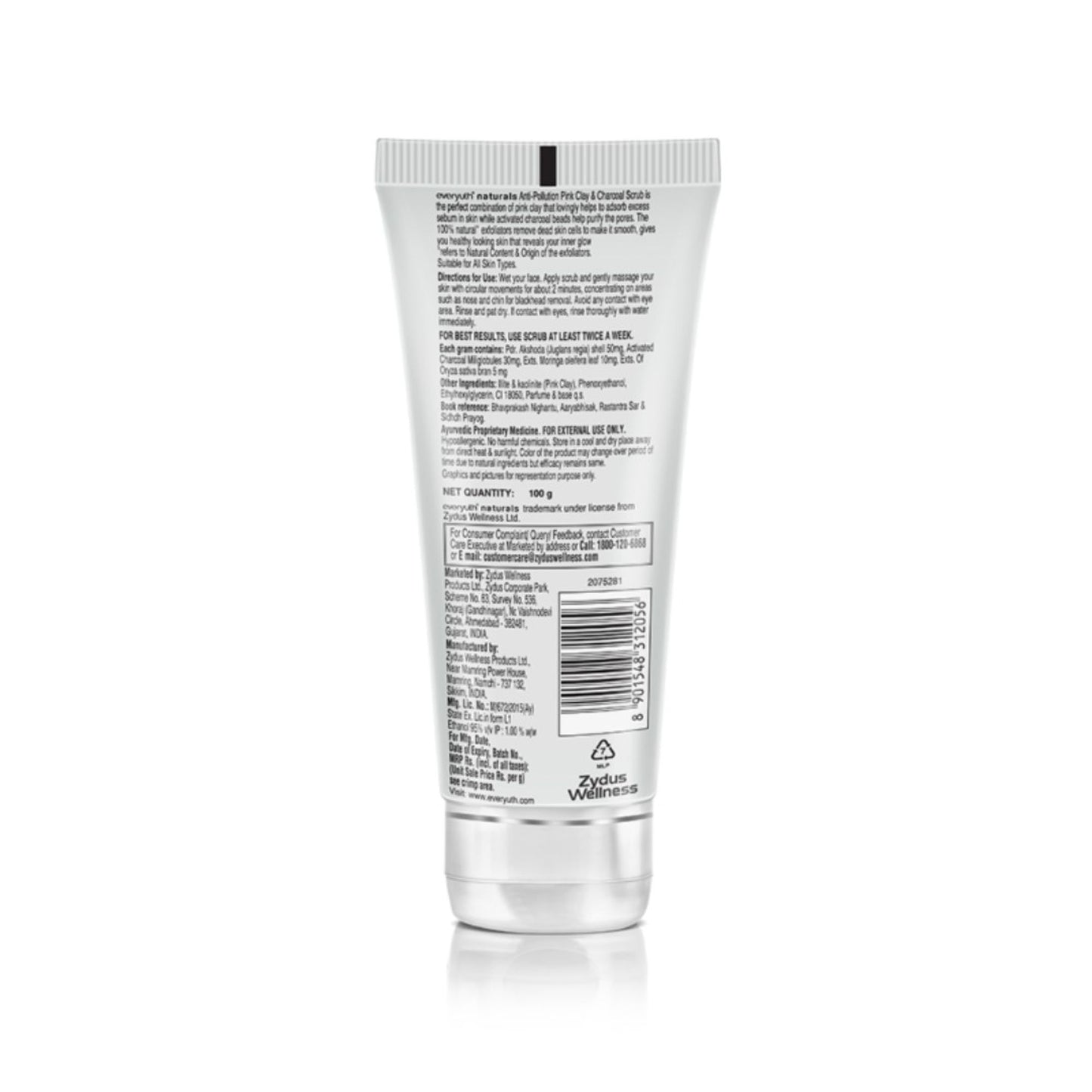 Everyuth Naturals Anti Pollution Pink Clay & Charcoal Scrub