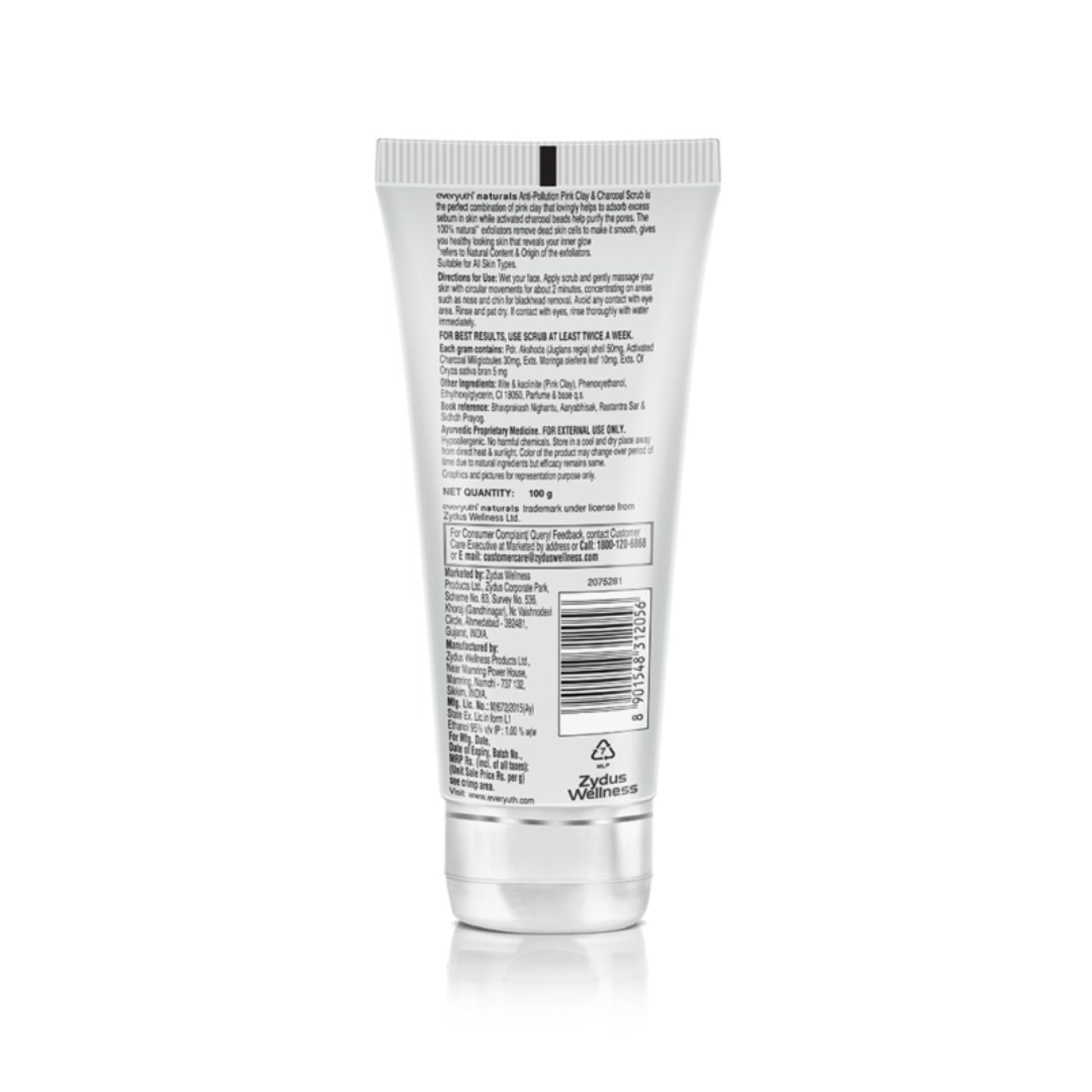 Everyuth Naturals Anti Pollution Pink Clay & Charcoal Scrub