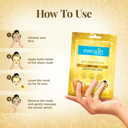 Everyuth Naturals Golden Glow Sheet Mask - 24K Gold