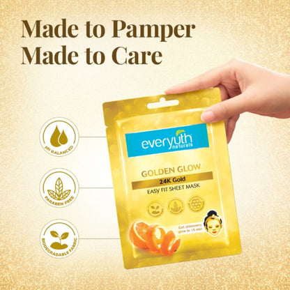 Everyuth Naturals Golden Glow Sheet Mask - 24K Gold
