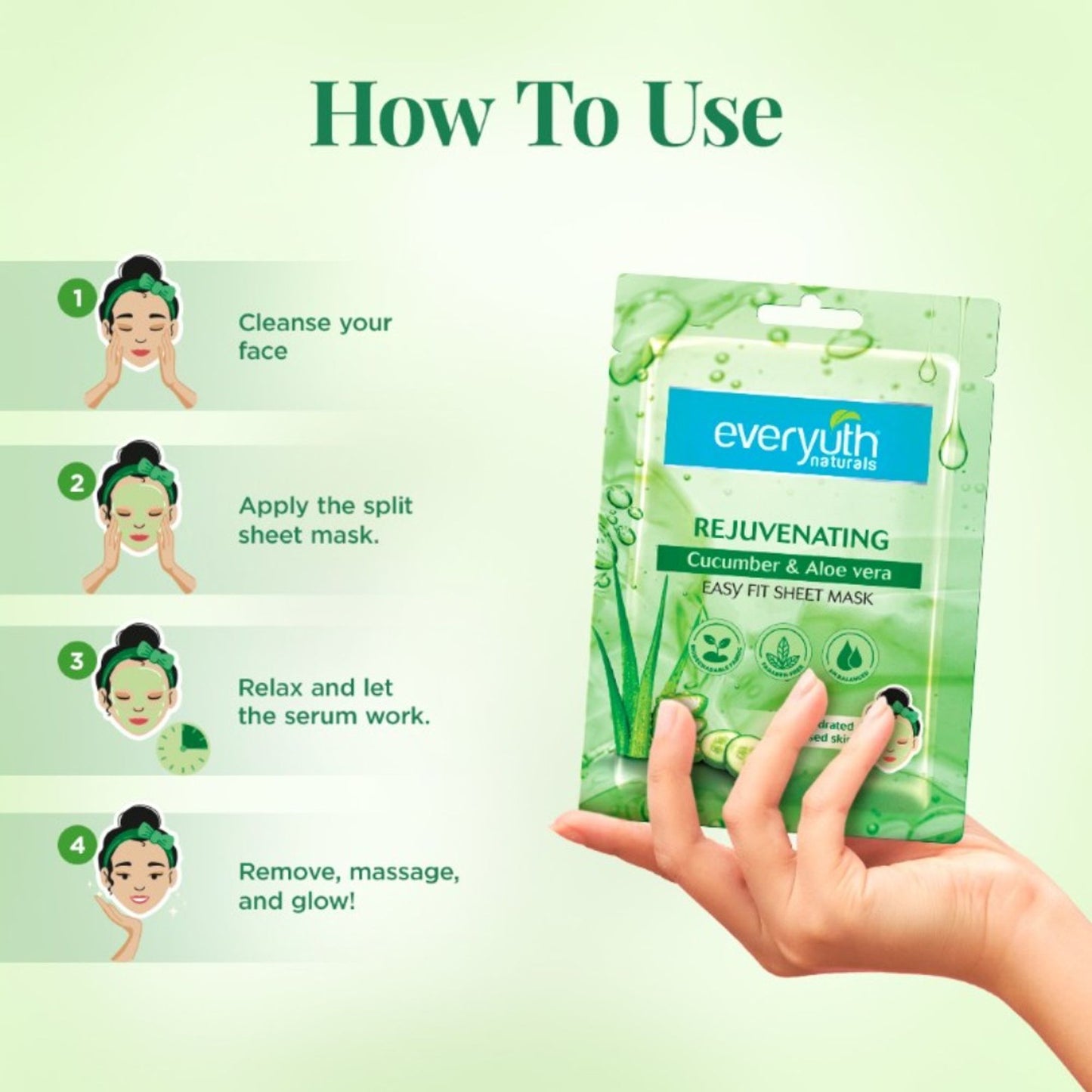 Everyuth Naturals Rejuvenating Sheet Mask - Cucumber & Aloe Vera