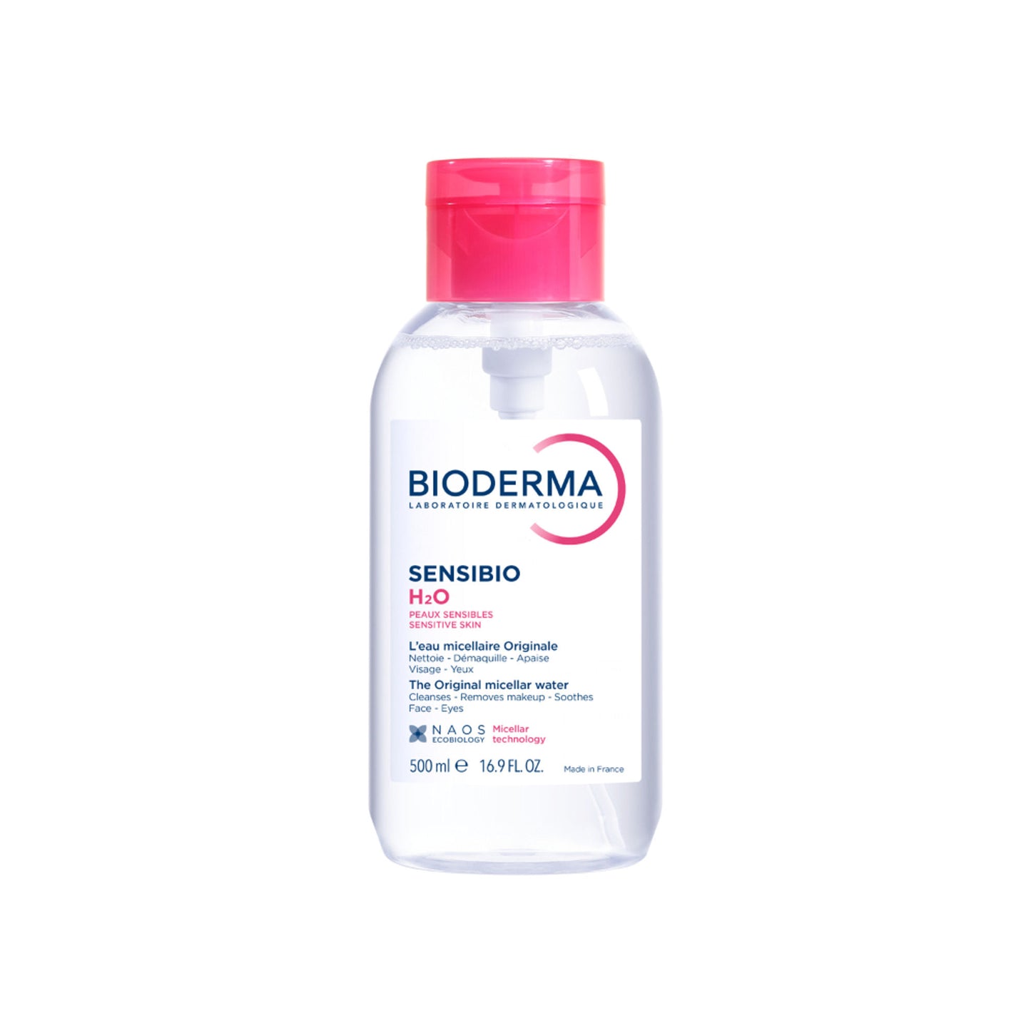Bioderma Micellar Water Sensibio H2O With Cucumber Extract Removes Makeup - Pump