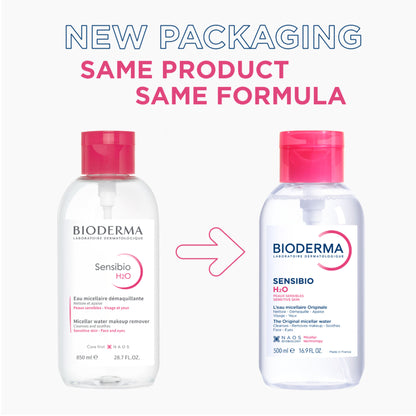 Bioderma Micellar Water Sensibio H2O With Cucumber Extract Removes Makeup - Pump