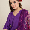Dhiyona IE V-Neck Straight Kurta With Trousers & Dupatta