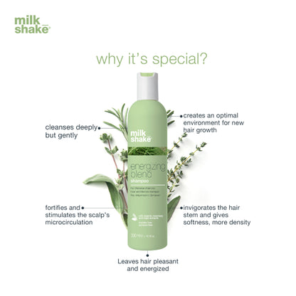 Milkshake Energizing Blend Shampoo For Hair Loss, Fine Hair With Organic Rosemary & Sage
