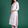 Dhiyona IE Women Floral Printed Regular Thread Work Pure Cotton Kurta with Trousers & With Dupatta