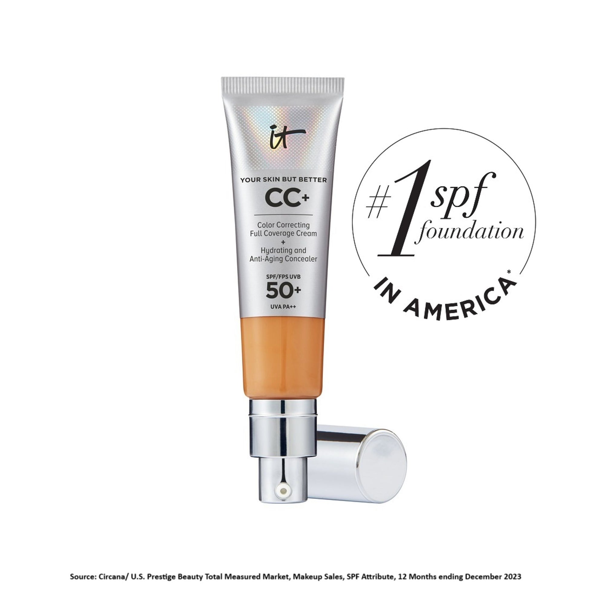 IT COSMETICS CC+ Cream Full-Coverage Foundation With SPF 50+ - Tan