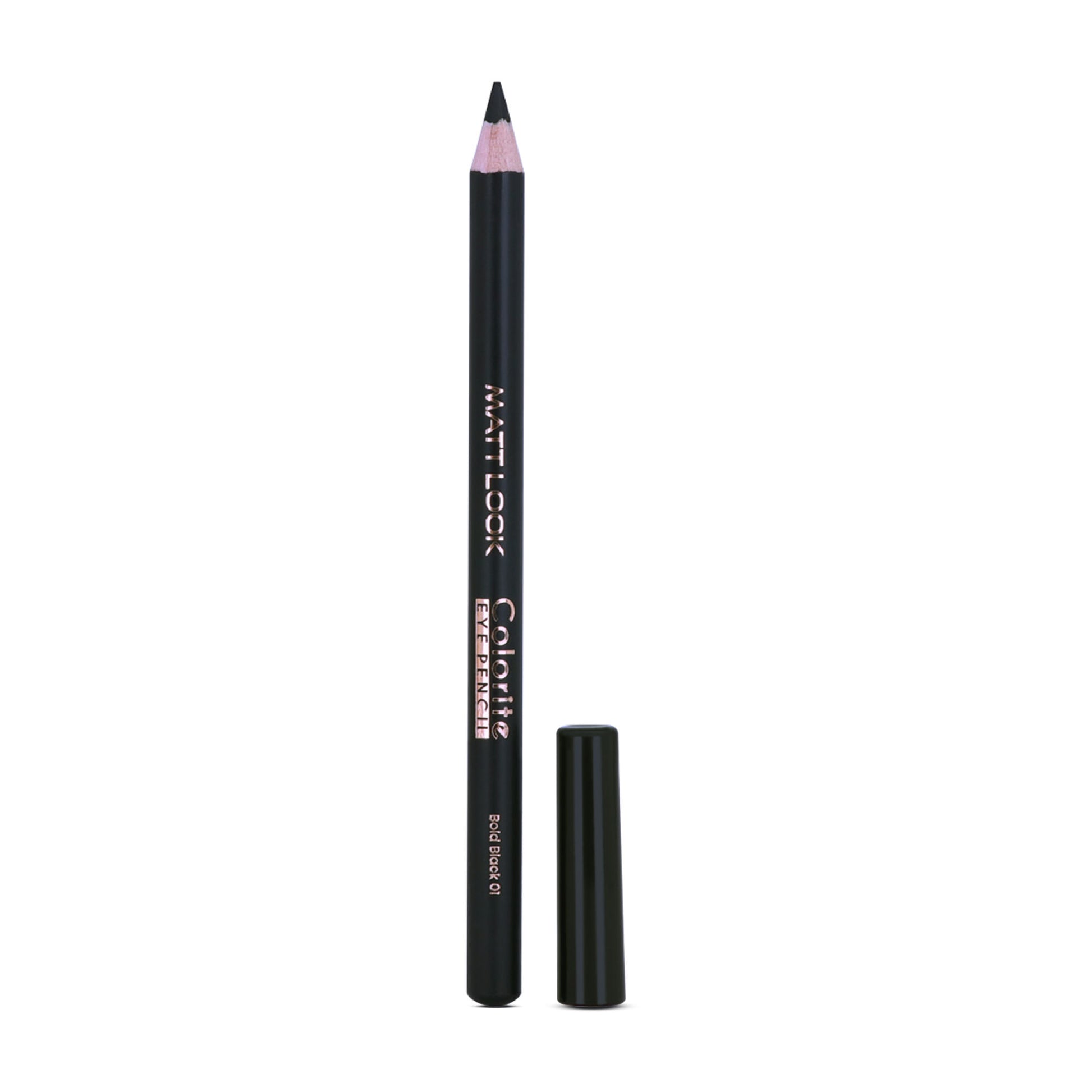 Matt look Colorite Long Lasting Smudge Proof Eye Liner Pencil - Bold Black 01
