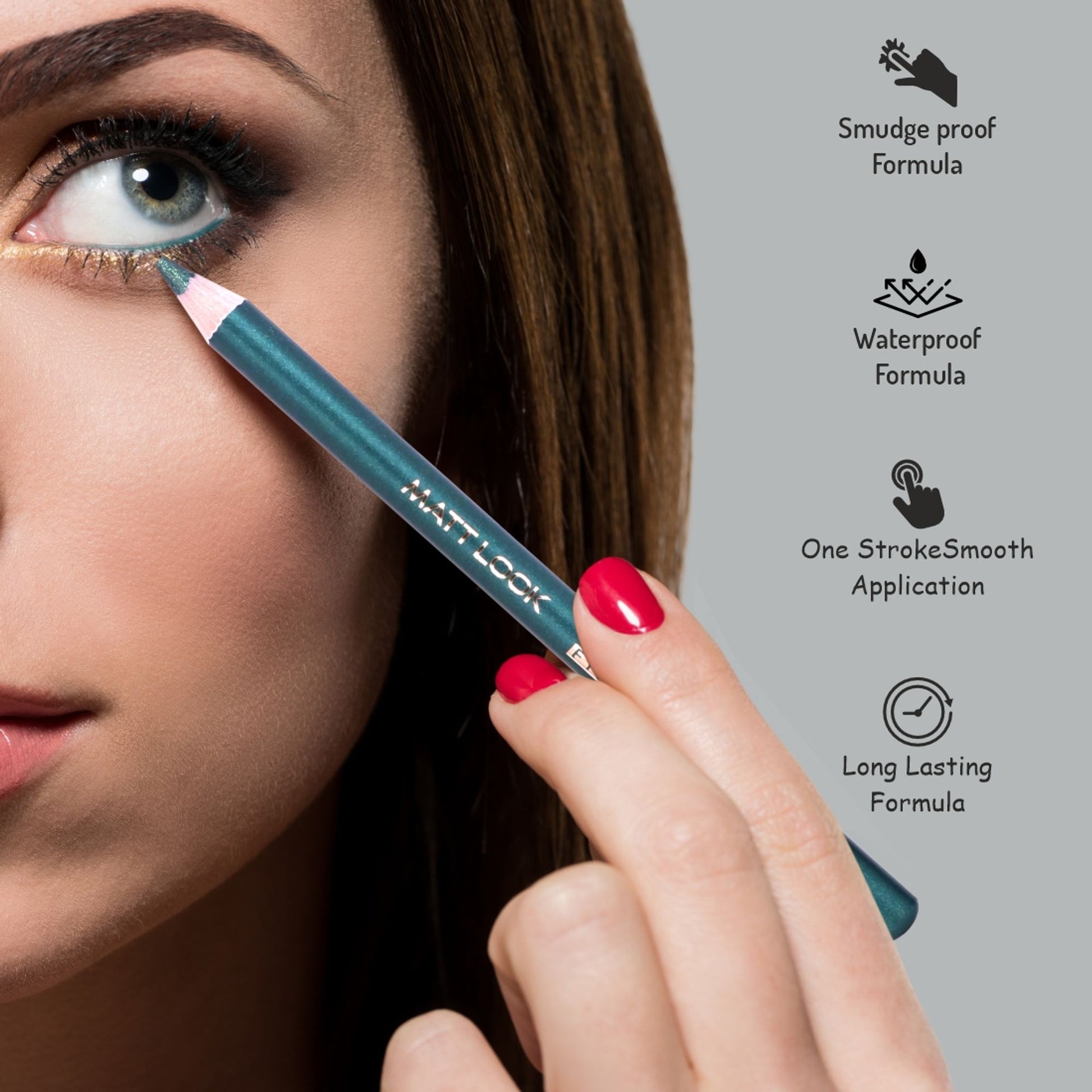 Matt look Colorite Long Lasting Smudge Proof Eye Liner Pencil - Marine Blue 04