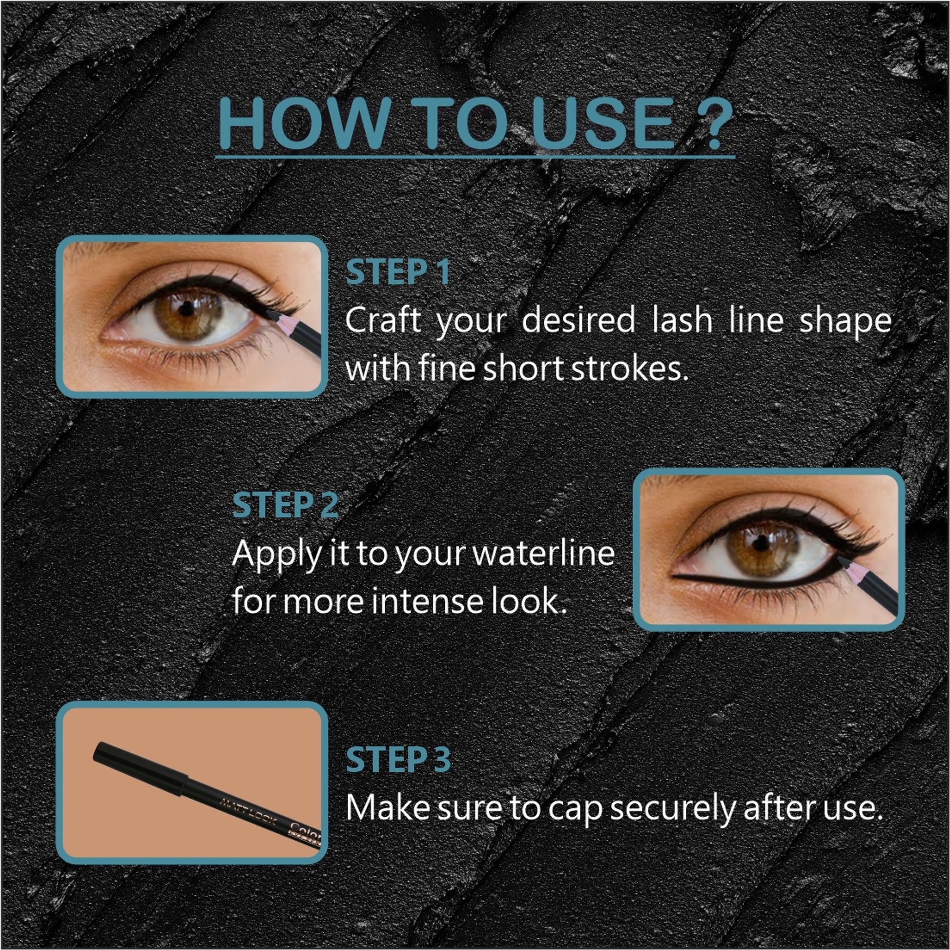 Matt look Colorite Long Lasting Smudge Proof Eye Liner Pencil - Marine Blue 04