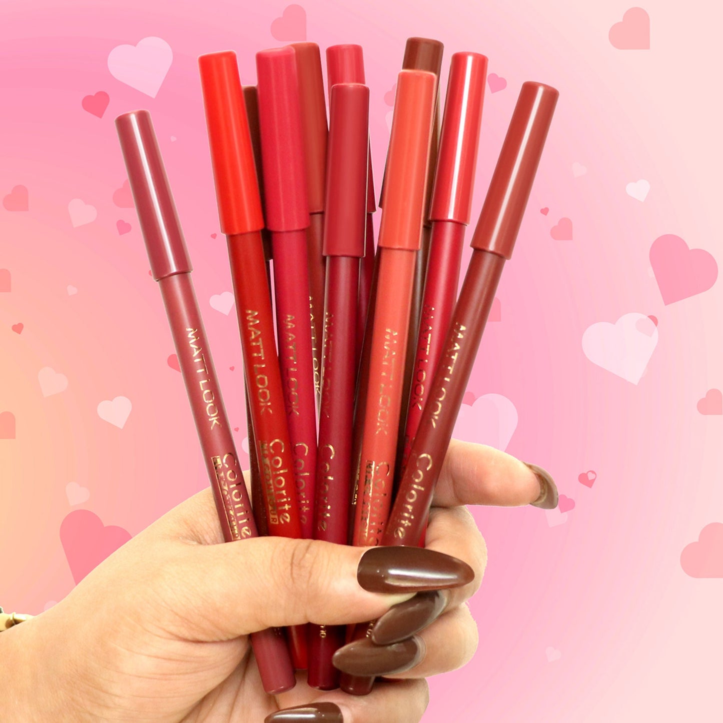 Matt Look Colorite Lip Contour Professional Matte Lip Color Pencil - Burgundy Blush 15