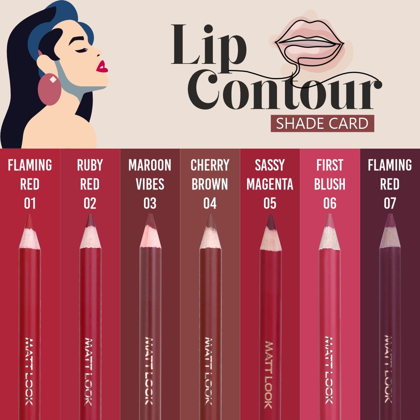 Matt look Colorite Lip Contour Professional Matte Lip Color Pencil - On The Mauve 20
