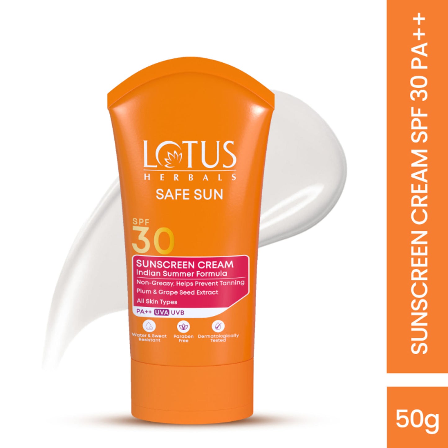 Lotus Herbals Safe Sun Sunscreen Cream PA++ UVA SPF-30 UVB Indian Summer Formula