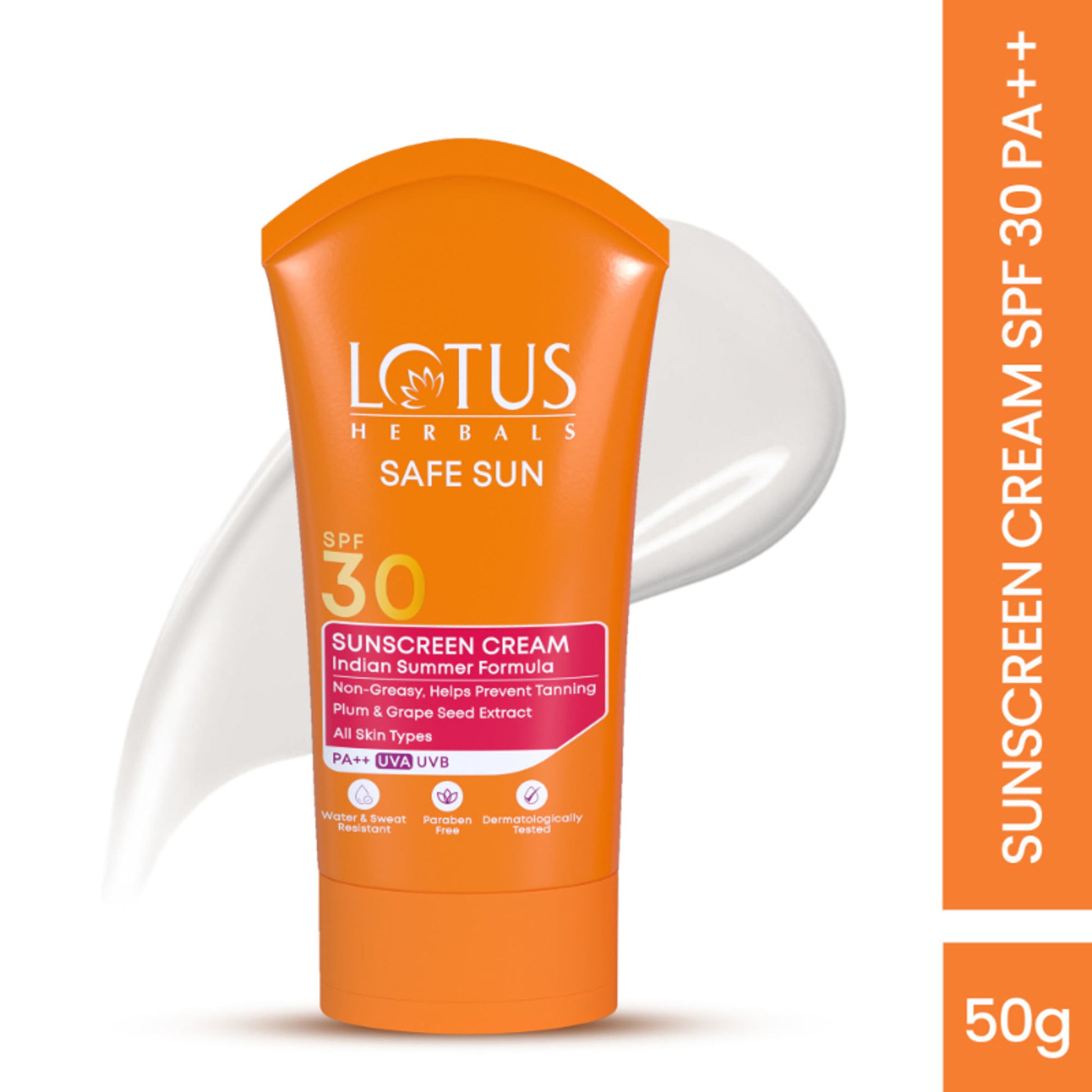 Lotus Herbals Safe Sun Sunscreen Cream PA++ UVA SPF-30 UVB Indian Summer Formula