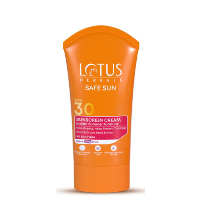 Lotus Herbals Safe Sun Sunscreen Cream PA++ UVA SPF-30 UVB Indian Summer Formula