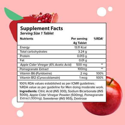 PLIX The Plant Fix Apple Cider Vinegar Effervescent Tablets with Mother - Apple - Indyancart