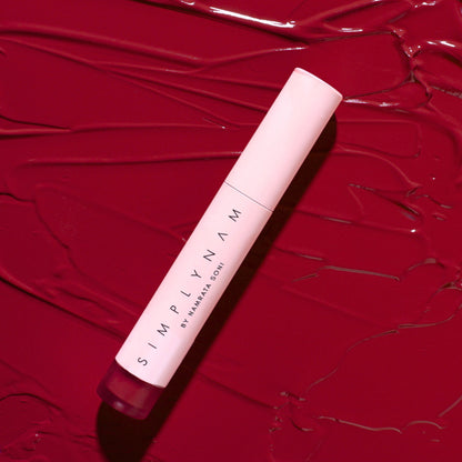 Simply Nam Satin Soft Lip Creme, Hydrating, Botanical Colour for Everyday Lips - Cool Red