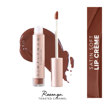 Simply Nam Satin Soft Lip Creme, Hydrating, Botanical Colour for Everyday Lips - Toasted Caramel