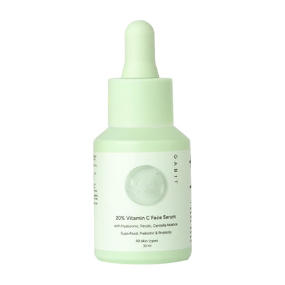 Gabit 20% Vitamin C Brightening Serum With Hyaluronic & Ferulic, For Dark Spots, Dull & Tanned Skin