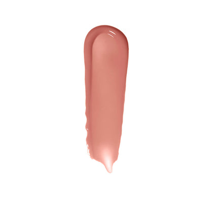 Bobbi Brown Crushed Oil Infused Gloss in The Buff with hyaluronic acid, vitamin C, and E, featuring a shiny, nude lip gloss tube.