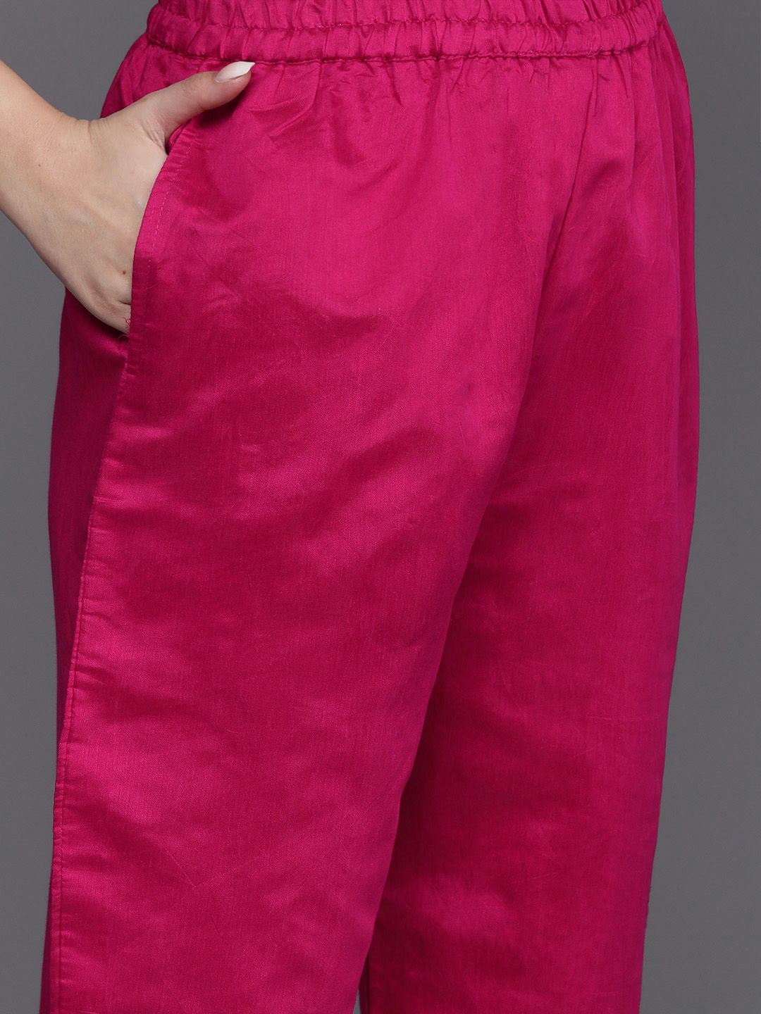 Dhiyona IE Embroidered Empire Sequinned Chanderi Silk Kurta with Trousers & Dupatta