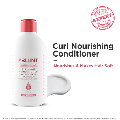 BBlunt Curly Hair Conditioner With Coconut Water & Jojoba Oil For Salon Like Curls At Home