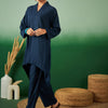 Indyancart SN Women's A Line Asymmetric Kurta With Trouser