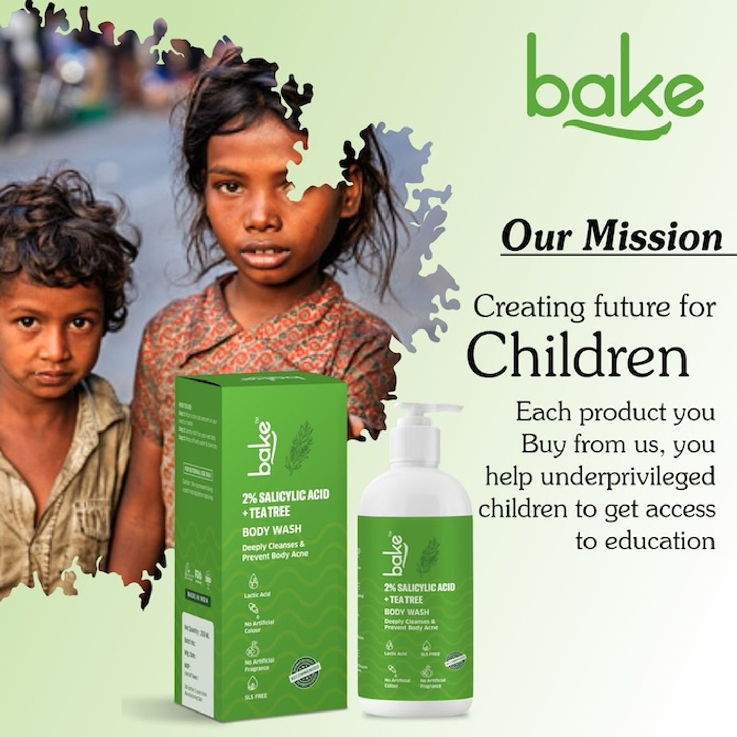 BAKE 2% Salicylic Acid Body Wash For Body Acne & Strawberry Skin