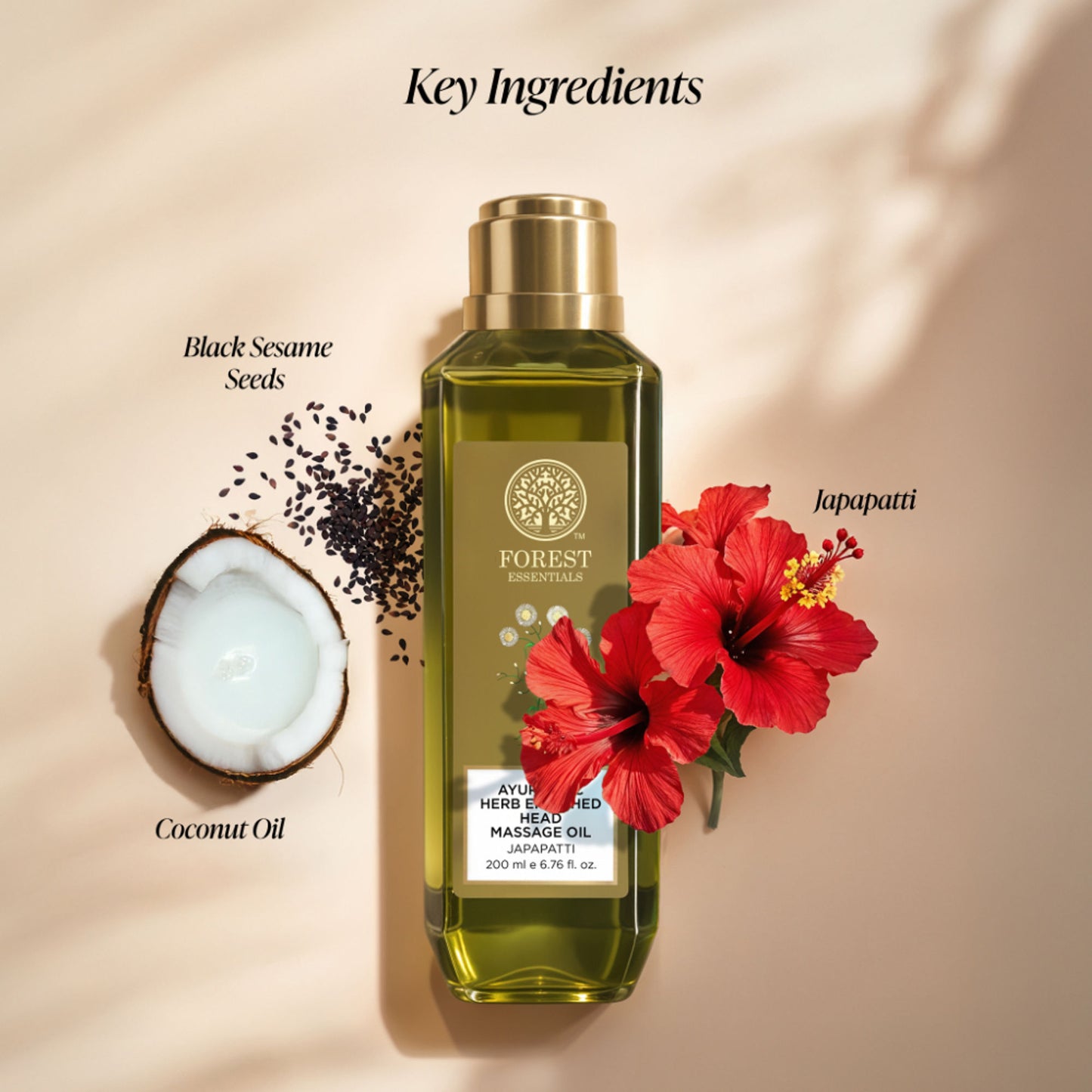Forest Essentials Ayurvedic Herb Enriched Head Massage Oil Japapatti - Hair Oil for Dry Frizzy Hair