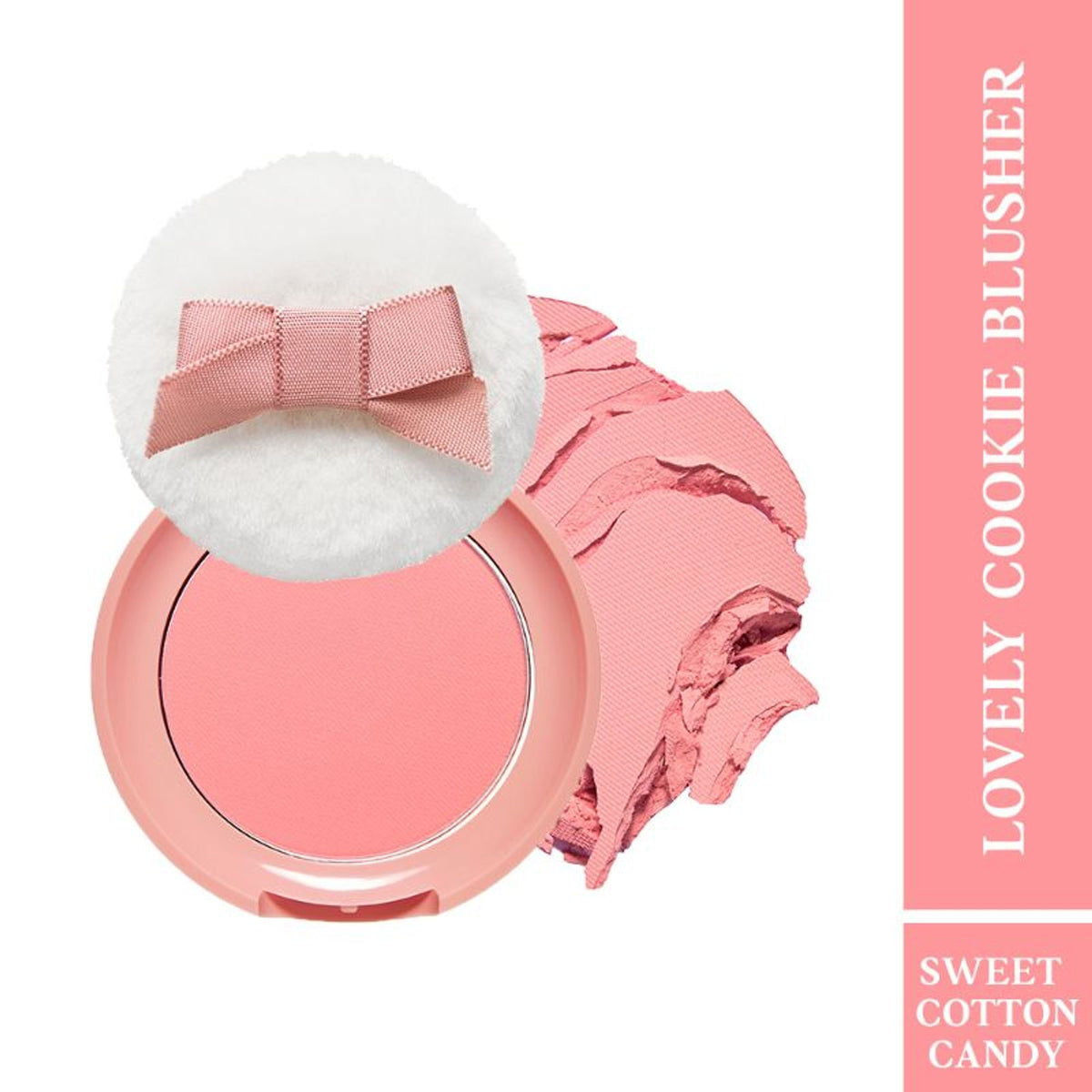 ETUDE Lovely Cookie pressed powder blush in Sweet Coral, showing the compact with blush and decorative cookie design.