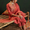 Dhiyona IE Women Floral Embroidered Regular Thread Work Kurta with Trousers & With Dupatta