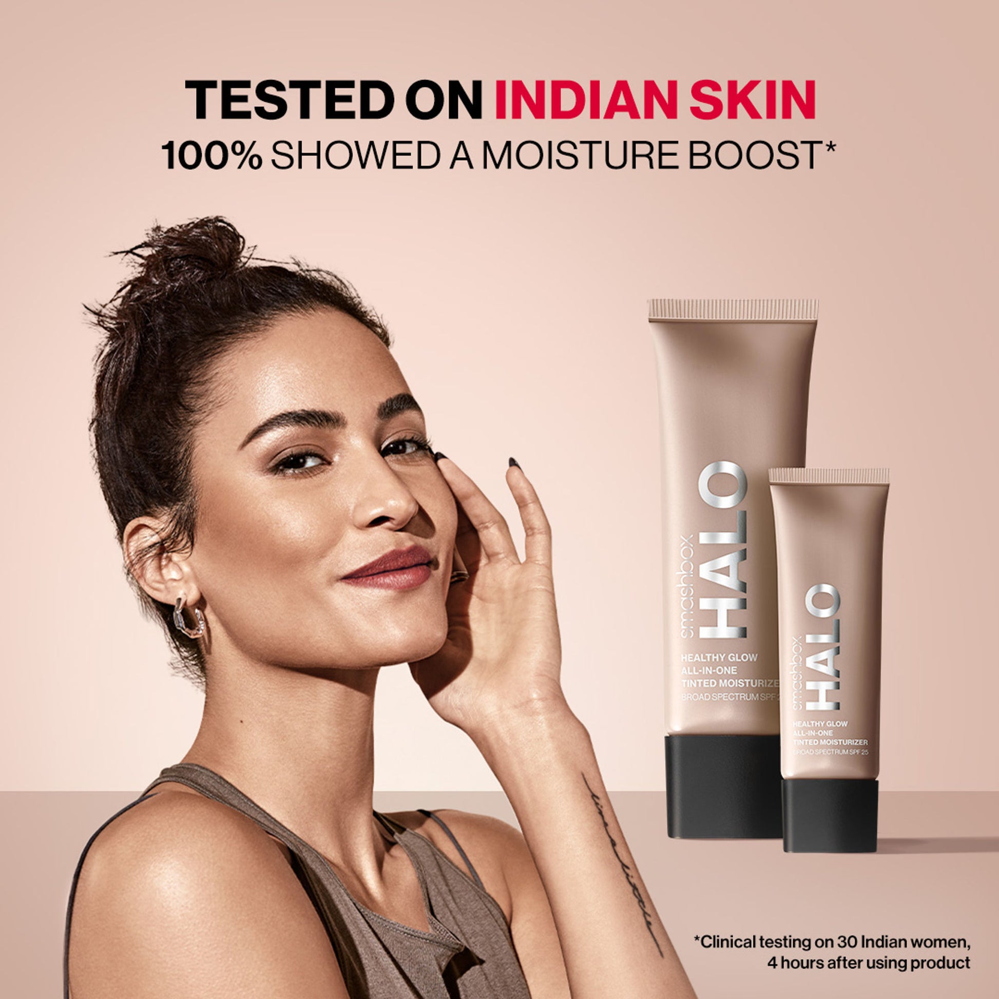 Smashbox Halo Healthy Glow All-In-One Tinted Moisturizer Foundation With SPF 25 Travel Size (Skin Tint) - Medium