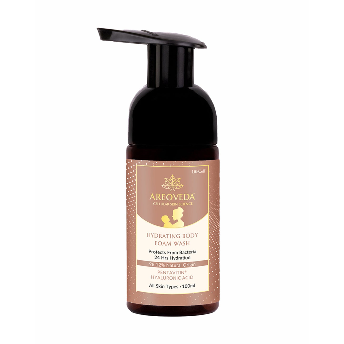 AreoVeda Natural & Gentle Hydrating Body Foam Wash, Refreshing and Suitable for All Skin Types