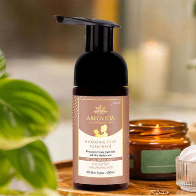 AreoVeda Natural & Gentle Hydrating Body Foam Wash, Refreshing and Suitable for All Skin Types